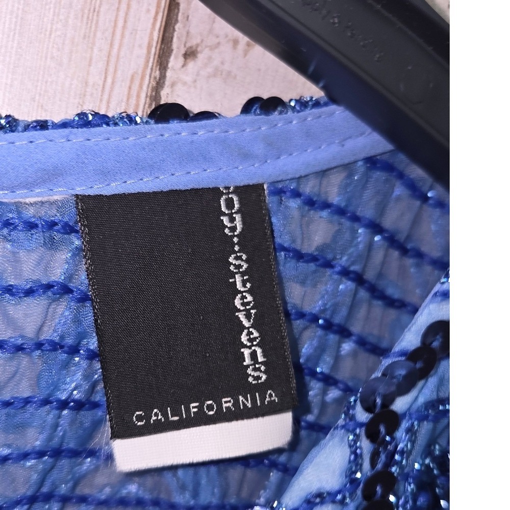 VTG Joy Stevens California S Sequin Bling Top Blouse Formal Occasion - Picture 2 of 9